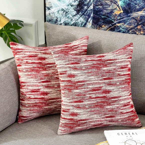 Luxury HomeSophisticated Modern Red & Cream Abstract Throw Pillow Covers